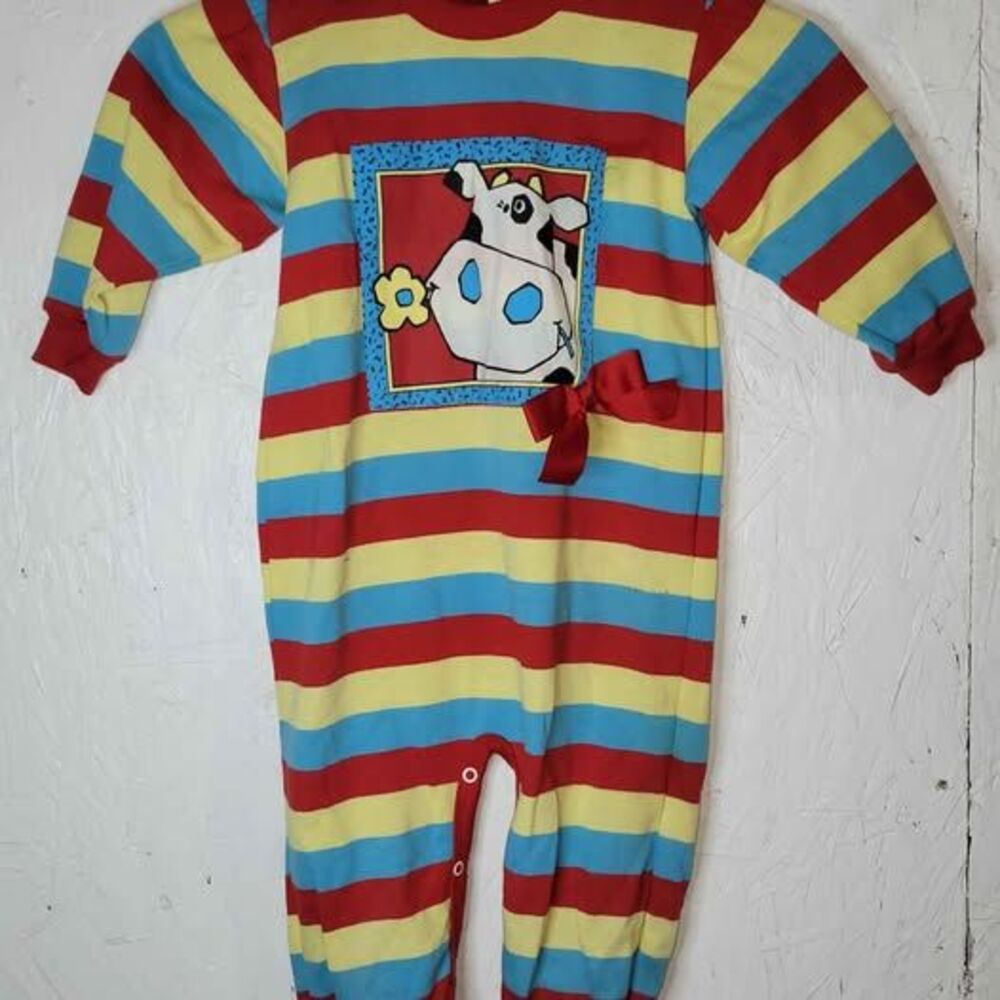 Buster Brown 24 Months Striped Cow Romper